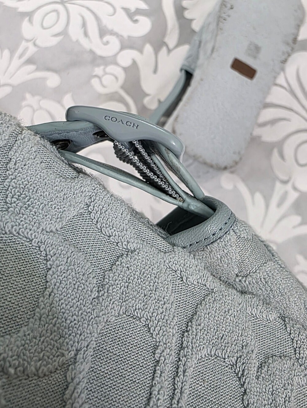 Coach Noelle Signature Sandals Baby Blue Terry Cloth Womens Platform Sz 9.5 B - Picture 12 of 15